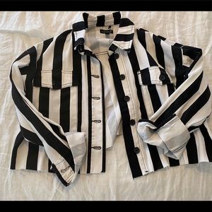 Nordstrom Topshop black and white striped blazer